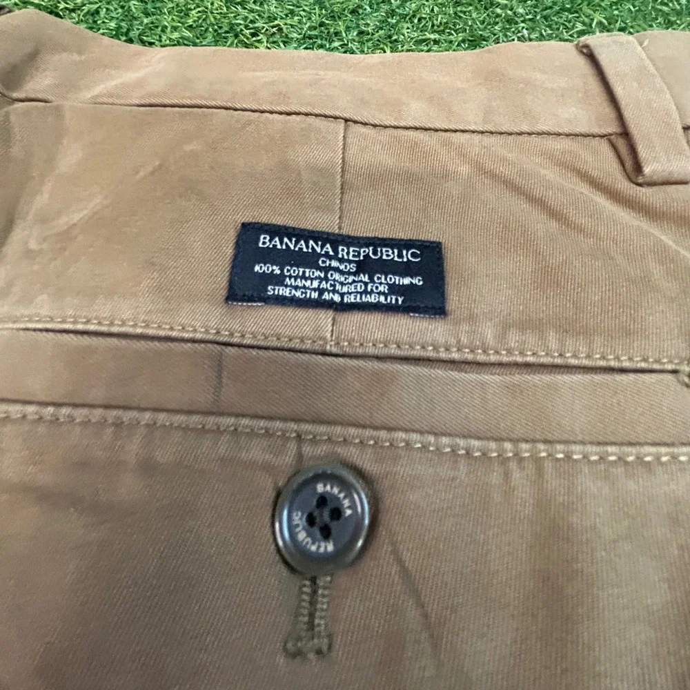 Banana Republic Fulton Chino Pants Mens 34x32 Khaki Brown Slim Fit Cotton Chinos